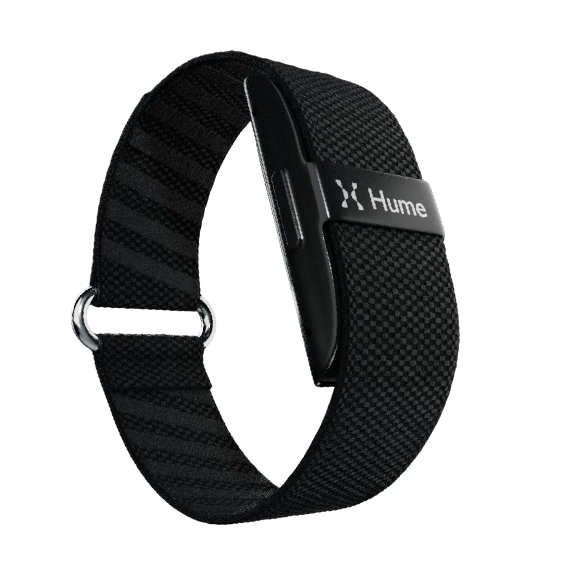 Hume Band 2.0 with a charcoal knit strap and slim sensor, shown on a light background